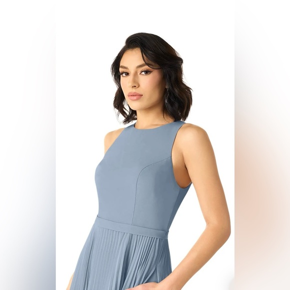 Azazie Lindie bridesmaid dress NWT size A8 dusty blue - Picture 4 of 10